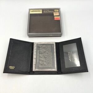 Amity Tri-Fold Body Billfold Black Leather Mens OS Vintage NIB